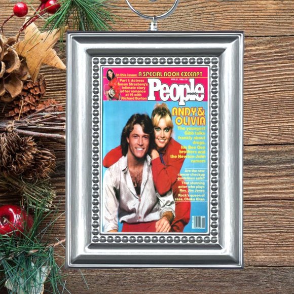 Olivia Newton John Andy Gibb People Weekly Magazine‎ Cover Christmas Ornament - Picture 1 of 3